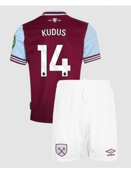 West Ham United Mohammed Kudus #14 Dječji Domaci Dres kompleti 2024-25 Kratak Rukavima (+ kratke hlače)